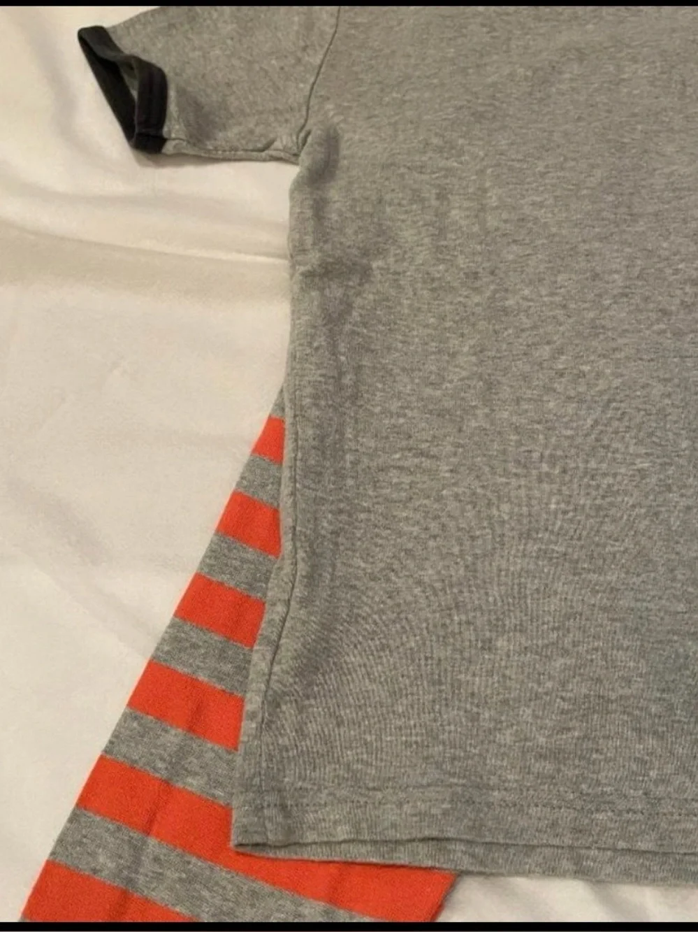 OshKosh B'gosh Boys Pajama Set Size 10 Gray Ninja Top Red Stripe Pants Cotton Sl
